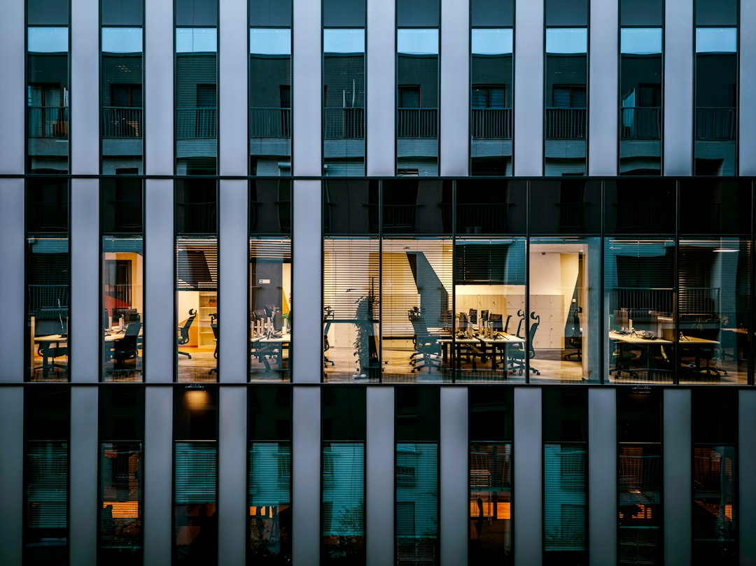 Glass commercial office building